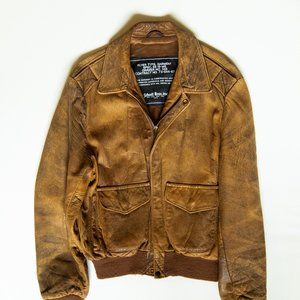Schott Flight Aviator 85.19 MS Brown Leather Jacket Size 42 (M)